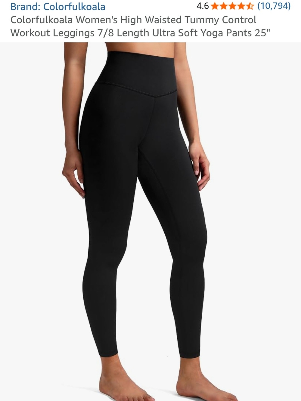High-Waisted Black Leggings with Sculpting Waistband